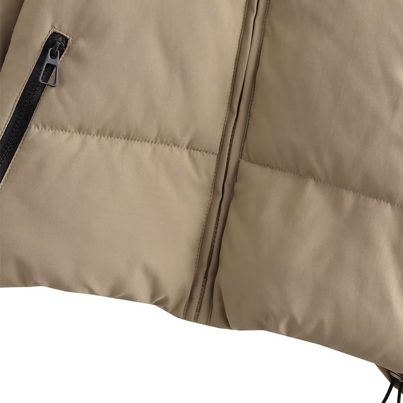 Damen cropped Steppjacke mit hohem Kragen und praktischen Reißverschlusstaschen EB