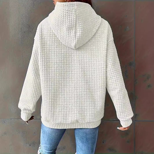 Damen lässiger Kapuzenpullover mit strukturiertem Design EB