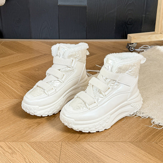Damen hochgeschnittene Winter Sneakers mit kuscheligem Innenfutter und rutschfester Sohle EB