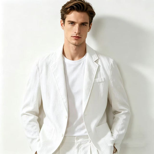 Herren nan leichter Leinenblazer mit modernem Slim-Fit Schnitt EB