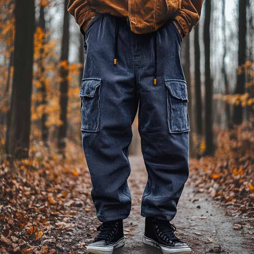Herren bequeme Cargo-Hose mit seitlichen Taschen im lässigen Design EB