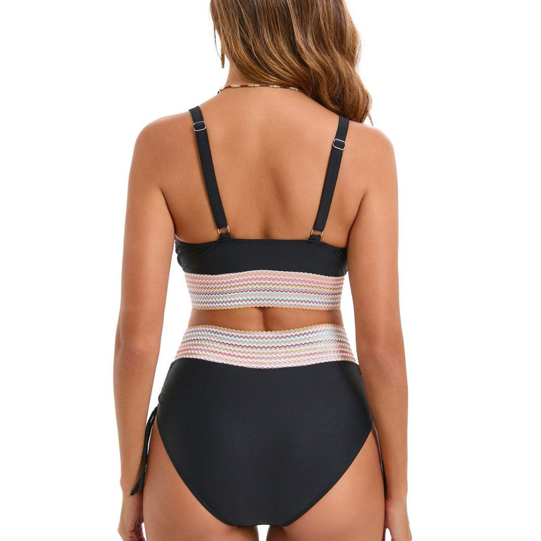 Damen Zweiteiliges Bikini-Set mit breitem Gummibund und hochwertige Rippstruktur EB