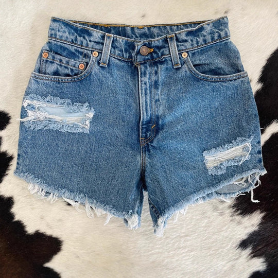 Damen Destroyed Denim Shorts EB