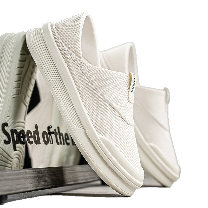 Damen atmungsaktive Slip-On Sneakers aus flexiblem Mesh-Material EB