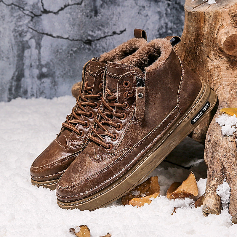 Damen Gefütterte Winterboots mit wasserdichter Lederoberfläche und robuster Sohle EB