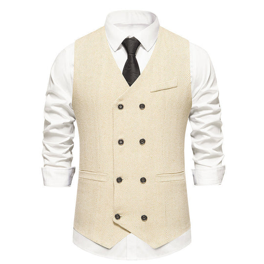 Herren elegante Doppelreiher-Weste im strukturierten Design EB