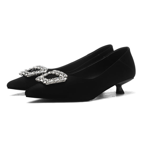 Damen Elegante und modische Ballerinas mit funkelndem Schmuckdetail EB