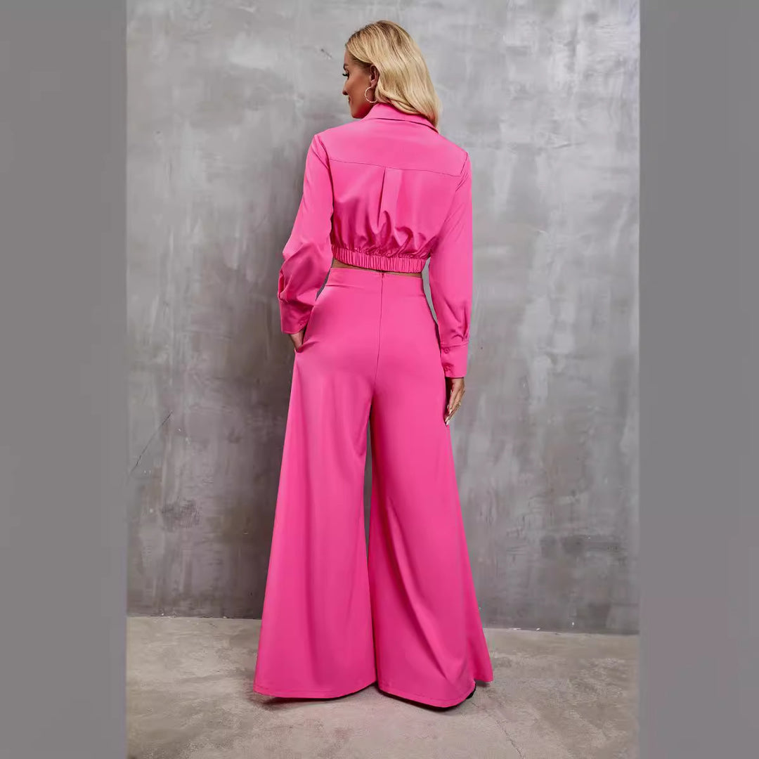 Damen Set mit cropped Bluse und weiter Hose EB