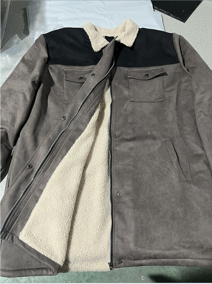 Herren verspielt schicke Wildlederjacke mit warmem Fleecefutter EB