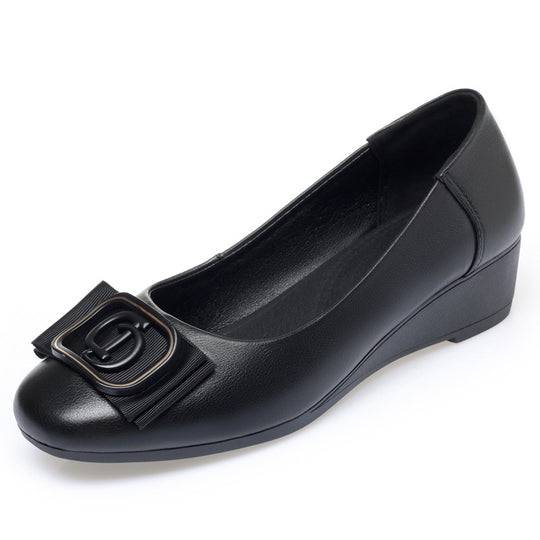Damen Wedge-Pumps mit dekorativem Schmuckdetail und komfortablem Fußbett EB
