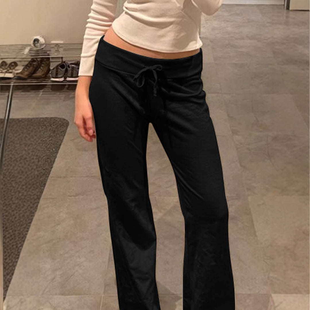 Damen weite Freizeit-Hose mit verstellbarem Bund und komfortablem Schnitt EB