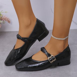 Damen Ballerinas mit dekorativer Schließe und elegantem Obermaterial EB