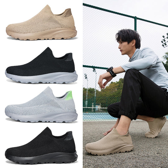 Unisex nan elastischer Strick-Schlupfschuh mit konturierter viskoelastischer Innensohle und rutschfester stoßdämpfender Laufsohle EB