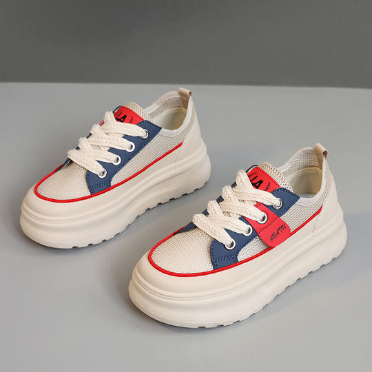 Damen sportliche Sneakers mit robustem Obermaterial und dämpfender Sohle EB
