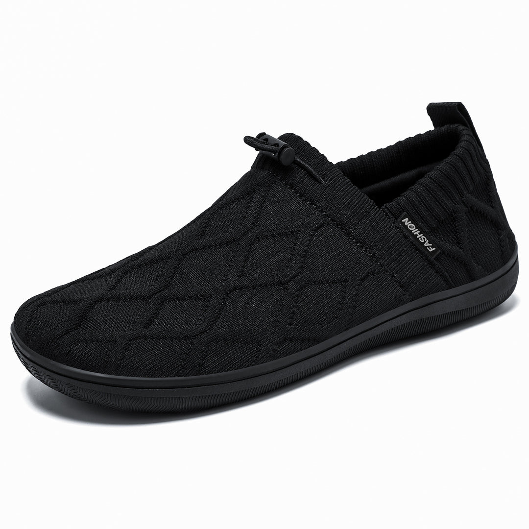 Damen Bequeme Slip-On Sneakers mit elastischem Strickdesign EB