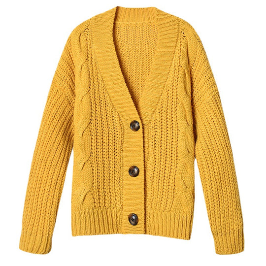 Damen Strickjacke mit traumhaftem Kabelmuster und eleganten Knopfdetails EB
