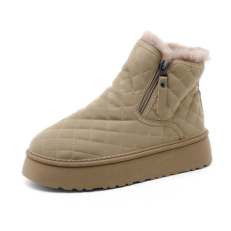 Damen Warmgefütterte Ankle Boots mit innovativem Reißverschluss EB