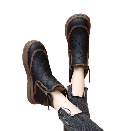 Damen gefütterte Winterboots mit strapazierfähigem Reißverschluss und warmem Innenfutter EB
