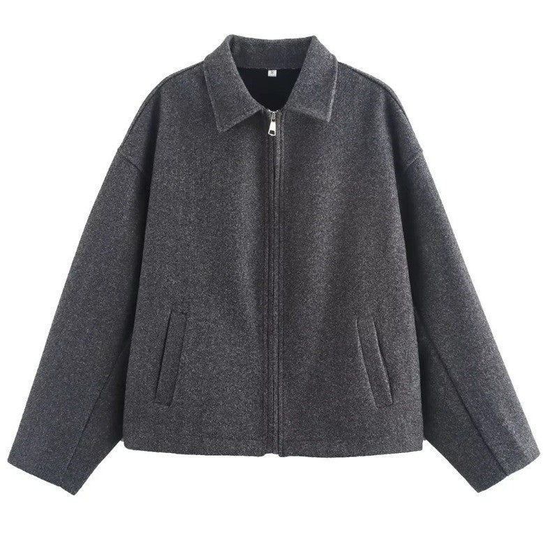 Damen elegante Kurzjacke aus weichem Material mit Oversize-Schnitten EB