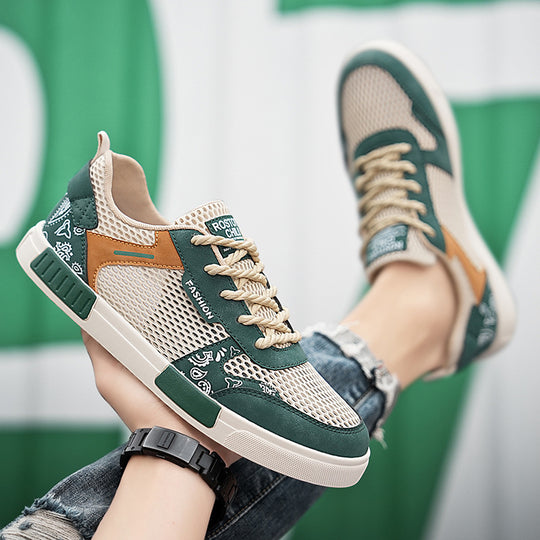 Unisex atmungsaktive Freizeit-Sneaker mit luftigen Mesh-Einsätzen und Bandana-Muster EB