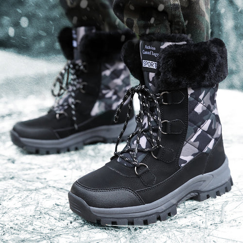Damen modulare Winterstiefel mit isolierendem Futter und rutschfester Profilsohle EB