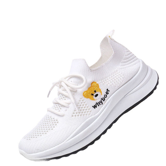 Damen Sportliche Sneakers mit hochwertigem Strick-Obermaterial und elastischem Schnürsystem EB