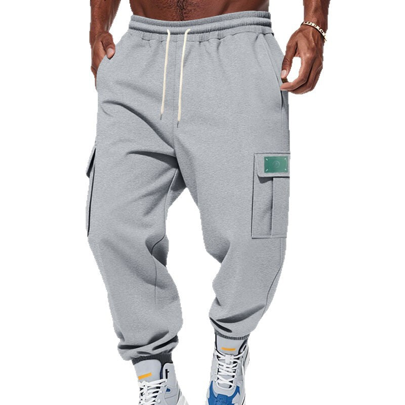 Herren nan Cargo Joggerhose mit elastischem Bund und seitlichen Utility-Taschen EB