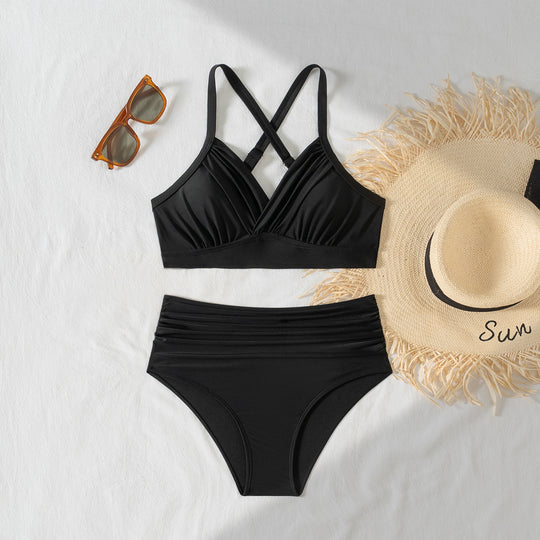 Damen Hochgeschnittener Bikini mit raffiniertem Wickel-Design EB