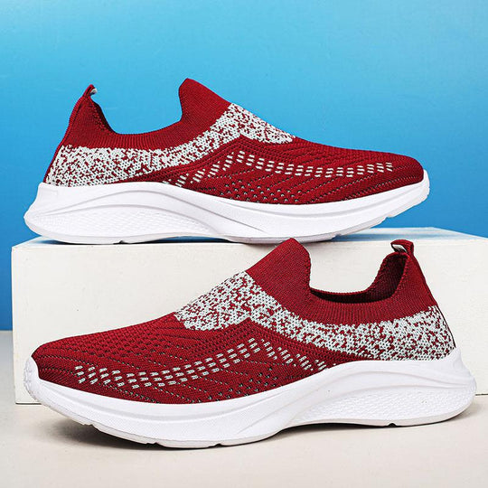 Damen Slip-On Sneakers mit luftiger Strick-Oberfläche und dämpfender Sohle EB