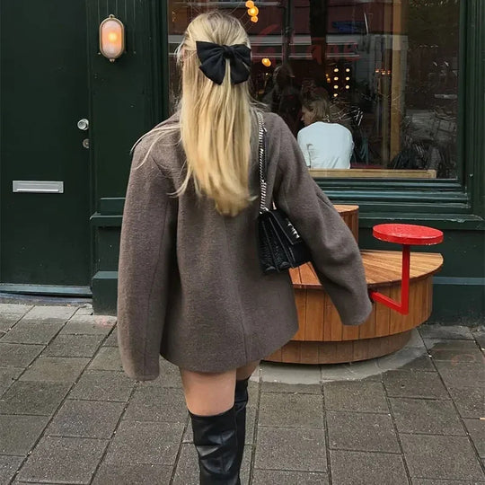 Damen Oversized Wollmantel EB
