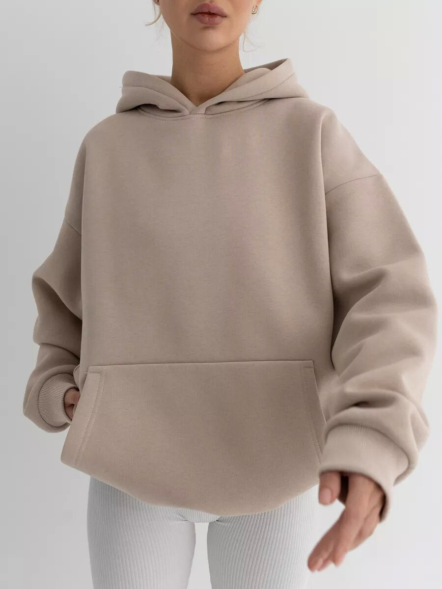 Damen nan oversized Kapuzenpullover mit Kängurutasche und dropped-shoulder Schnitt EB
