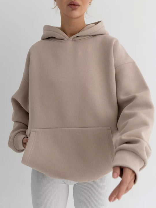 Damen nan oversized Kapuzenpullover mit Kängurutasche und dropped-shoulder Schnitt EB
