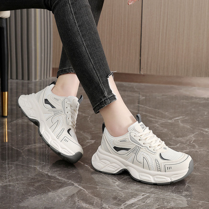 Damen Sportliche Trend-Sneaker mit atmungsaktivem Obermaterial und dämpfender Sohle EB