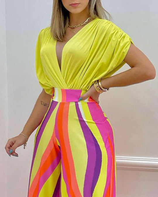 Damen Weit geschnittene Sommerhose mit floralem Design EB