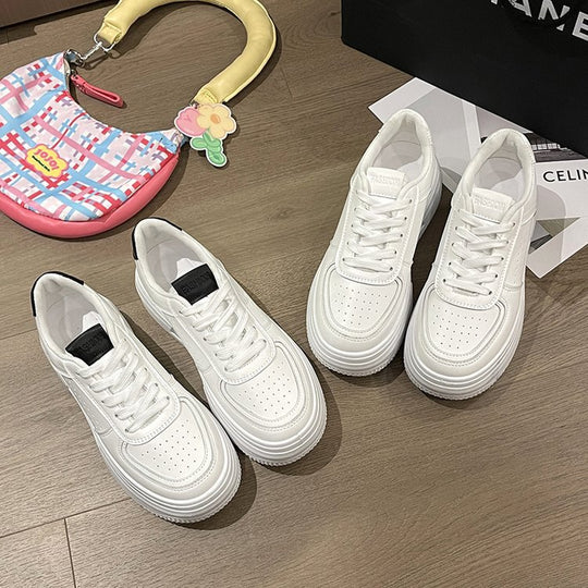 Damen modische Plateau-Sneaker mit atmungsaktivem Obermaterial und rutschfester Sohle EB