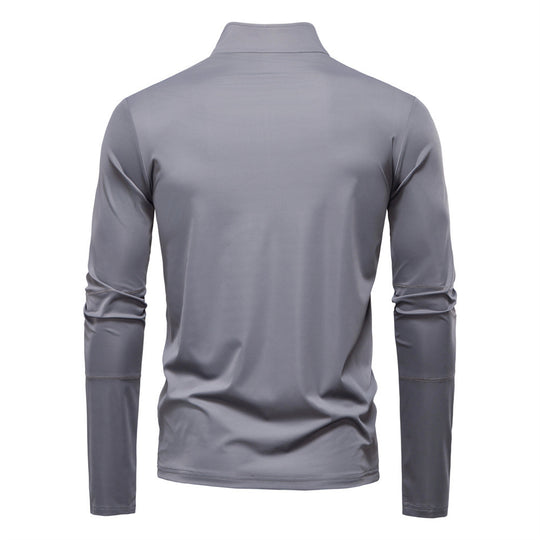 Herren nan Funktions-Langarmshirt mit Stehkragen und halbem Reißverschluss EB
