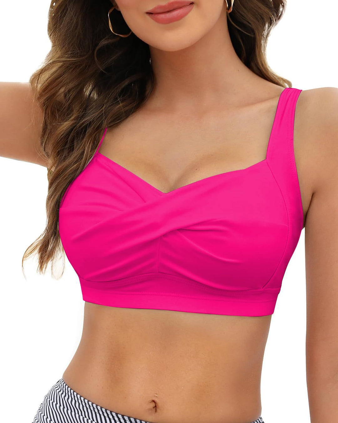 Damen Sportliches Top mit gekreuzter Vorderseite EB