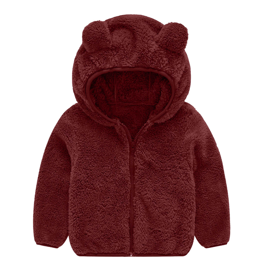 Damen Fleecejacke mit niedlichem Bärenohren-Design EB