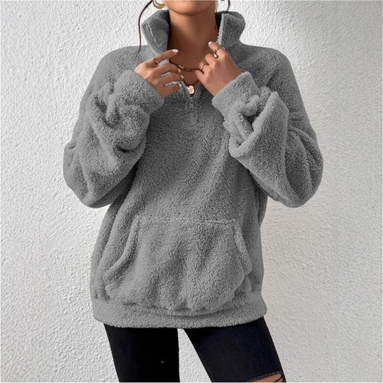 Damen kuscheliger Fleece-Pullover EB
