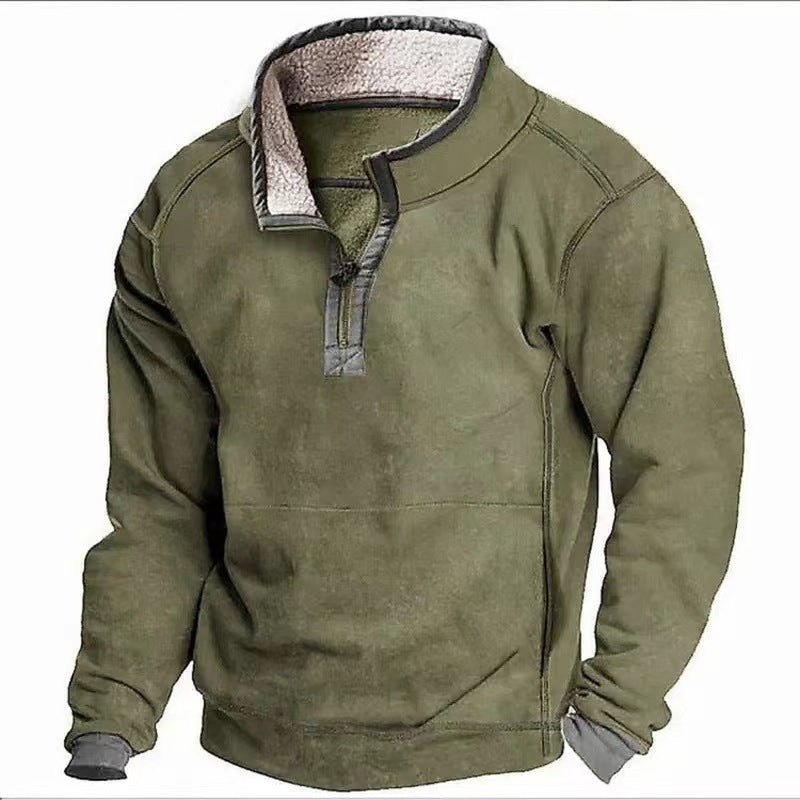 Herren Fleecesweater mit hochgeschlossenem Kragen und praktischem Reißverschluss EB