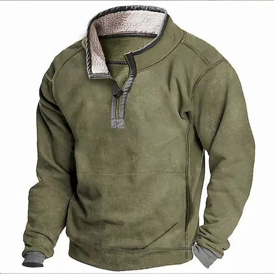 Herren Fleecesweater mit hochgeschlossenem Kragen und praktischem Reißverschluss EB