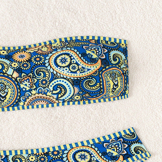 Damen Bandeau-Bikini mit buntem Paisley-Muster EB