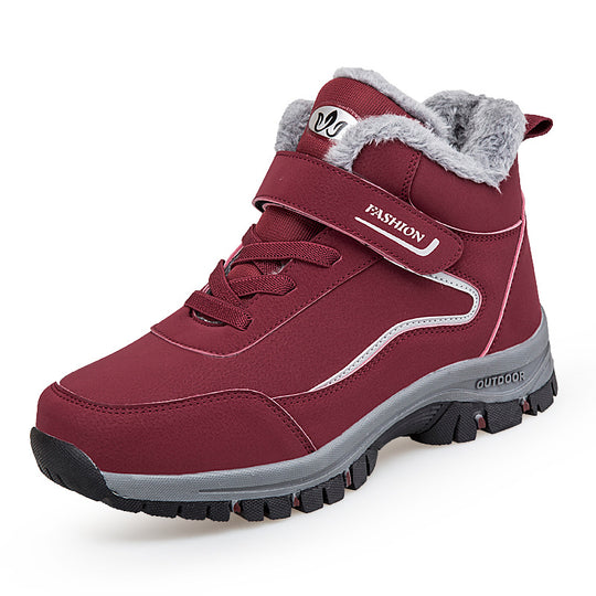 Damen Warm gefütterte Outdoor-Wanderschuhe mit verstellbarem Klettverschluss EB