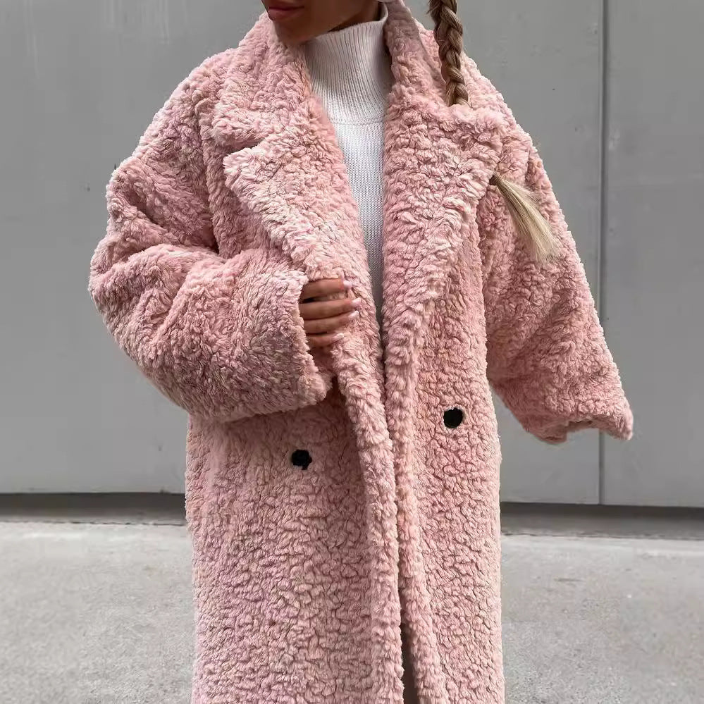 Damen Kuschelige Teddyfelljacke im eleganten Oversize-Design EB