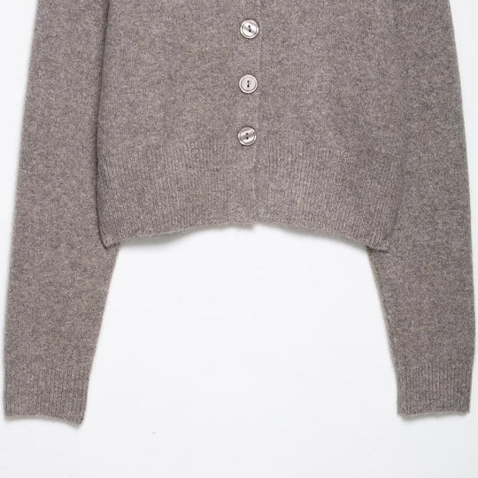 Damen Kurzstrickjacke mit Knopfdetails EB
