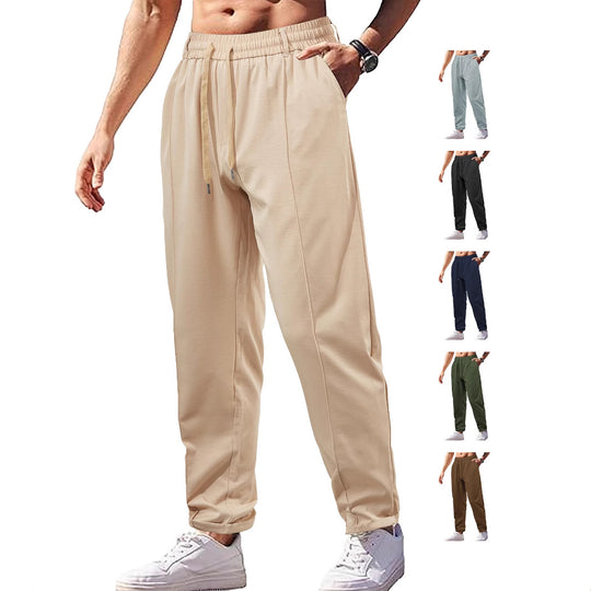 Damen Leichte Relaxhose mit elastischem Bund, geradem Schnitt & aufgesetzter Gesäßtasche EB