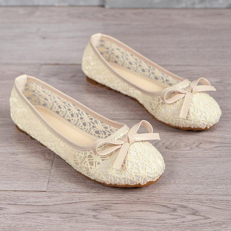 Damen Ballerinas mit filigranem Spitzen-Design und zarter Schleifen-Applikation EB