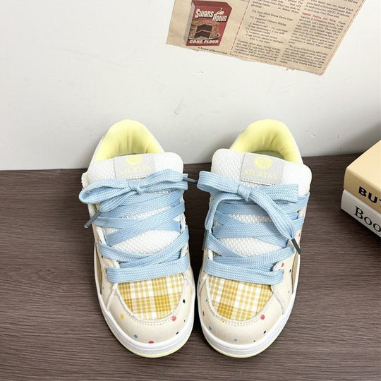 Damen Sportliche Sneakers mit innovativem Plaid-Design EB