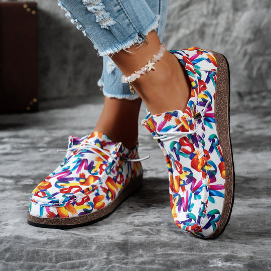 Damen Freizeitschuhe mit buntem Floral-Design EB