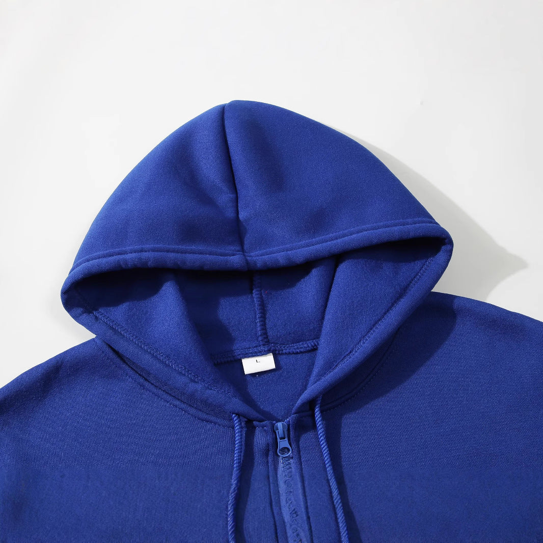 Herren nan Slim-Fit Kapuzensweatjacke mit mittigem Reißverschluss, doppellagiger Kapuze und praktischen Eingrifftaschen EB